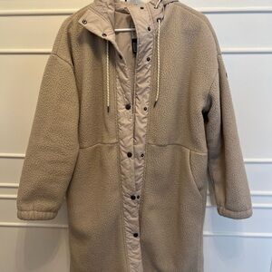 Vuori Tan Teddy Jacket with Hood
